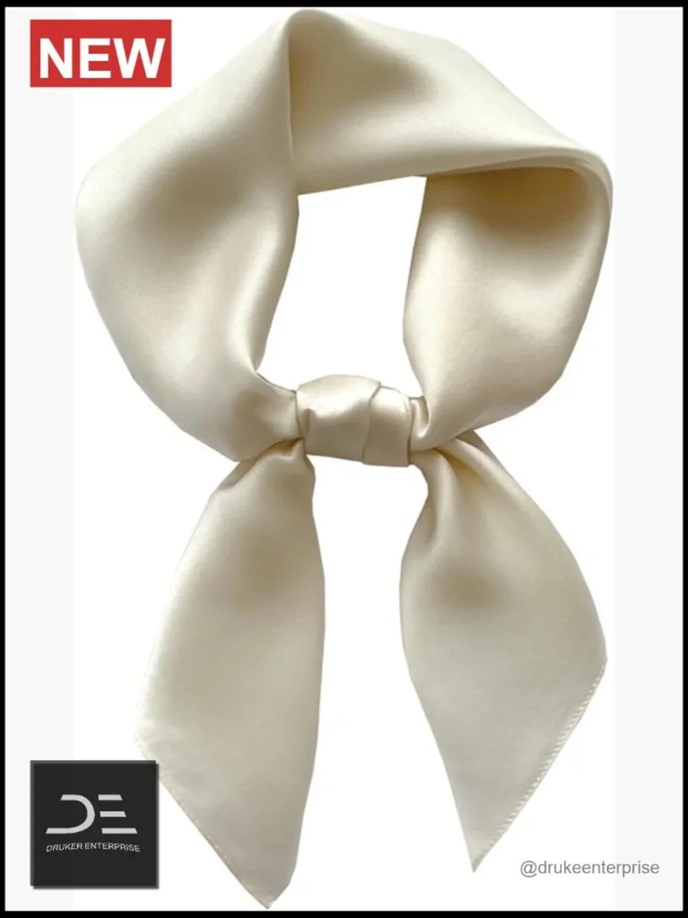 Polyester Satin Square Scarf for Women - 23.6